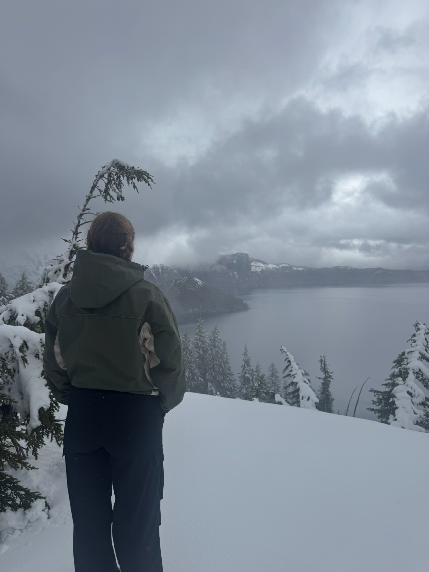 Crater Lake under snow, Oregon